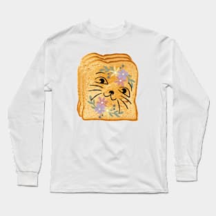 Cat Flower Toast, Cute Gifts For Cats Long Sleeve T-Shirt